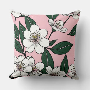 Blush Floral Design – Soft Botanical Cushion