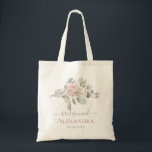 Blush floral dusty rose boho chic bridesmaid  tote bag<br><div class="desc">Blush floral dusty rose boho chic bridesmaid tote bag,  bridesmaid gift. This wedding design is part of my Blush Rose Wedding collection (https://www.zazzle.com/collections/blush_rose_wedding-119664950616194974),  
where you can find wedding inviation,  save the date,  RSVP,  wedding enclosure,  menu,  wedding favour,  etc designs.</div>