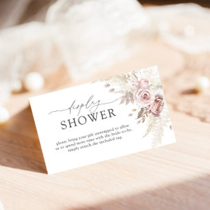 Blush Floral & Dusty Rose Display Shower Enclosure Card