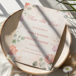 Blush Floral Elegant Save The Date