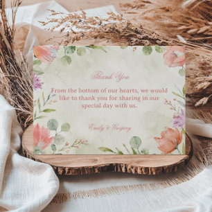 Blush Floral Elegant Thank You Card
