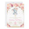 Blush Floral Elephant Christening Baptism Girl