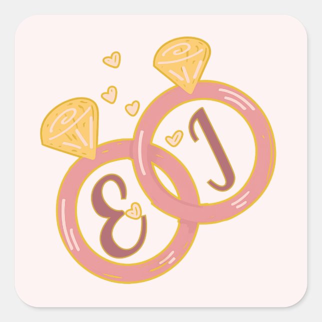 Blush Floral Engagement Envelope Sticker Editable (Front)