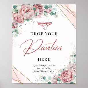 Blush floral eucalyptus Drop your Panties here Poster