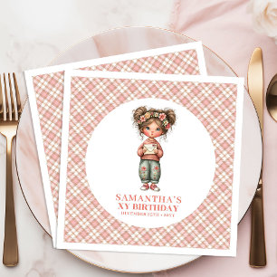 Blush Floral Fairy Whimsy 3rd Birthday Party  Napkin