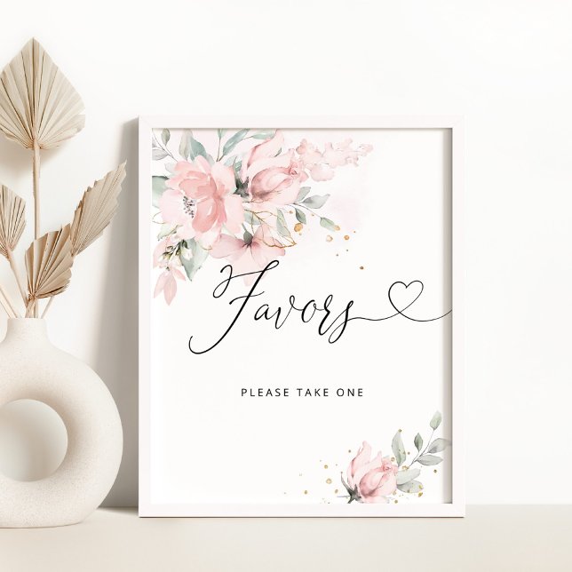 Blush floral Favours please take one Poster (Creator Uploaded)