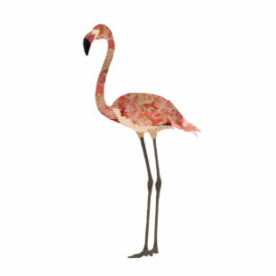 Blush Floral Flamingo Sculpture Standing Photo Sculpture