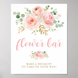 Blush Floral Flower Bar Sign