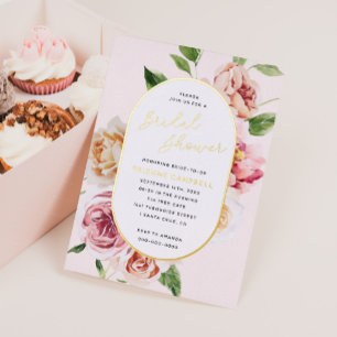 Blush Floral Foil Pressed Modern Bridal Shower Foi