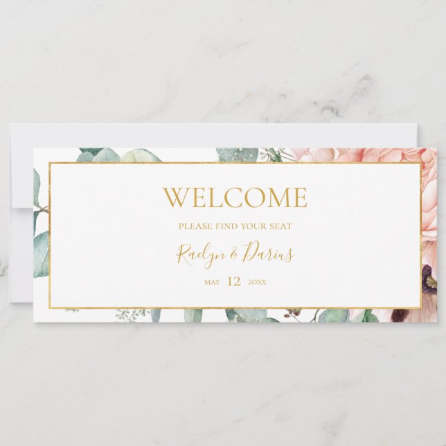 Blush Floral Garden Hanging Seating Chart Header (Front)
