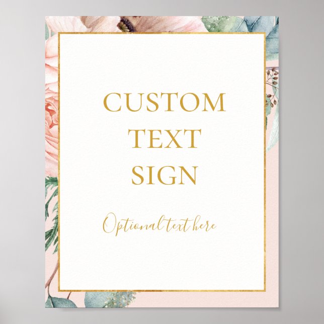 Blush Floral Garden Pastel Cards and Gifts Custom Poster (Front)