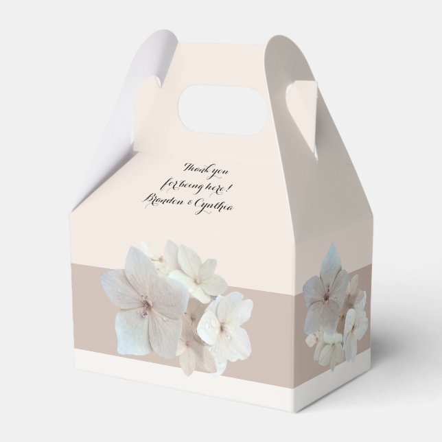 Blush Floral Garden Wedding / Shower Favour Boxes (Front Side)