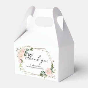 Blush Floral Geometric Bridal Shower Thank You Favour Box