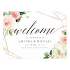 Blush Floral Geometric Welcome Wedding Sign