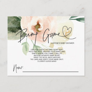 Blush Floral Girl Baby Shower Game Bump Guess Enclosure Card