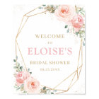 Blush Floral Gold Geometric Bridal Shower Welcome