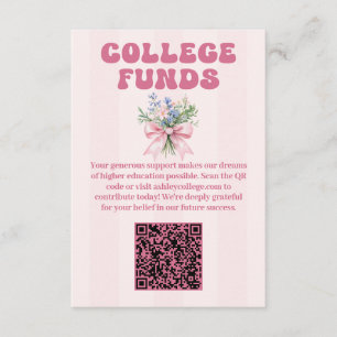 Blush Floral Graduation Party College Funds Enclosure Card