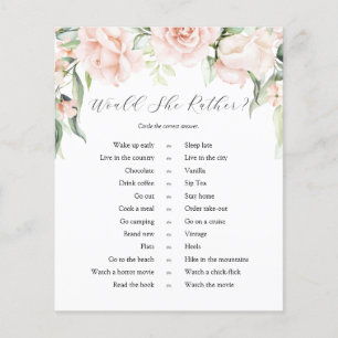 Blush Floral Greenery Would She Rather Game