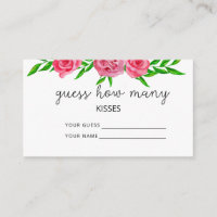 Blush floral guess how many kisses bridal game