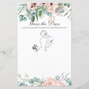 Blush Floral Guess the Dress Bridal Shower Game