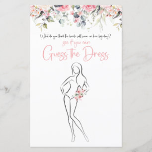 Blush Floral   Guess The Dress Game Card