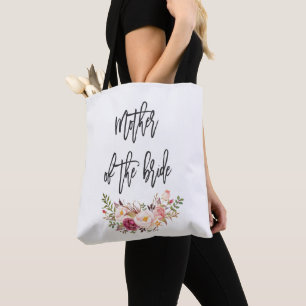 Blush Floral Handwriting Mother of the bride Tote Bag