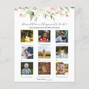 Blush Floral How Old Were They Baby Shower Game