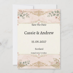 Blush Floral Lace Wedding Save The Date