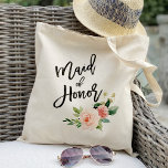 Blush floral  maid of honour wedding favour tote bag<br><div class="desc">blush floral maid of honour wedding favour tote bags,  mother of the bride,  bridesmaids,  bride's mother,  groom's mother,  team bride,  wedding favours,  wedding tote bags,  wedding gift bag,  wedding party,  rustic weddings,  rustic floral,  peony,  flower,  floral, </div>