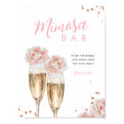 Blush Floral Mimosa Bar Bridal Shower Table Sign