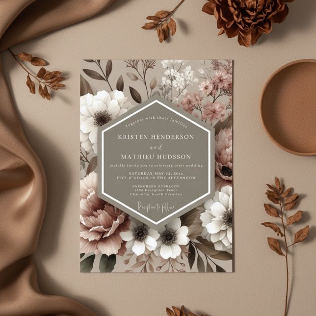 Blush Floral Opulent Wedding Invitation (Creator Uploaded)