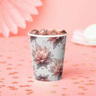 Blush Floral Paper Cups – Elegant Pastel Flower 