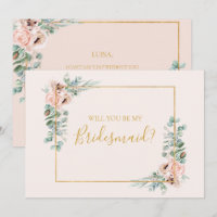 Blush Floral | Pastel Bridesmaid Proposal Card