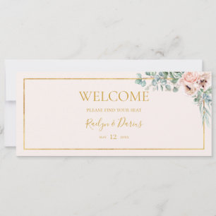 Blush Floral   Pastel Hanging Seating Chart Header