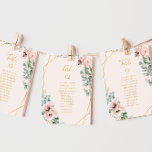 Blush Floral | Pastel Table Number Seating Chart<br><div class="desc">This blush floral | pastel table number seating chart is perfect for your boho, pink spring botanical wedding. Design features a gold foil frame accompanied by a simple watercolor peach champagne rose, minimalist sage green eucalyptus greenery, and a modern unique neutral, coral poppy wildflower. The design is one of luxury,...</div>
