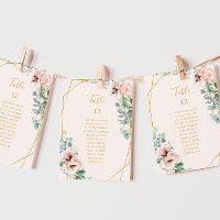Blush Floral | Pastel Table Number Seating Chart