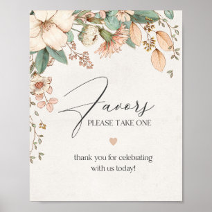 blush floral pink baby shower favours sign