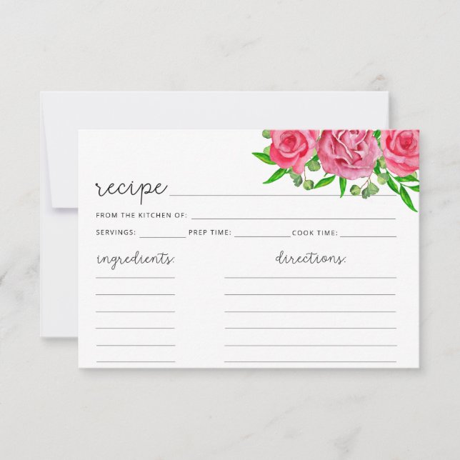 Blush floral recipe card (Front)