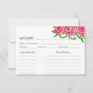 Blush floral recipe card