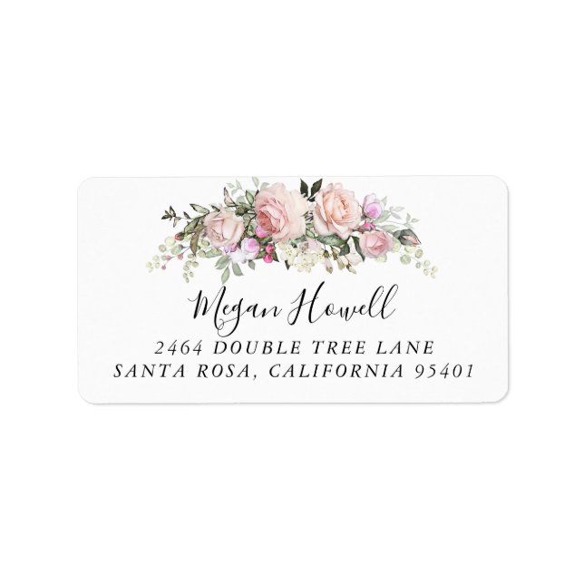 Blush Floral Return Address Label (Front)