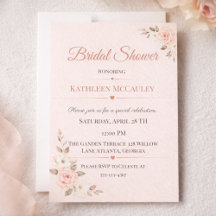 Blush Floral Romance Invitation