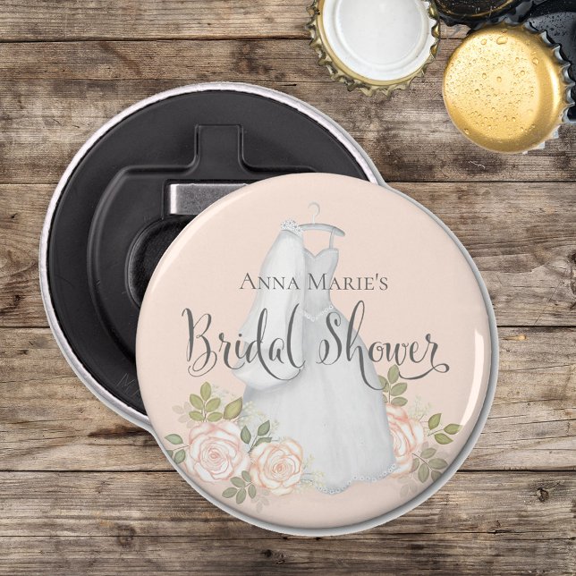 Blush Floral Rose Bridal Shower Favour Bottle Opener (Creator Uploaded)
