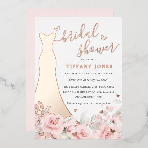 Blush Floral Rose Dress Rose Gold Bridal Shower