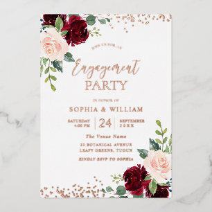  Blush Floral Rose Gold Foil Engagement Party