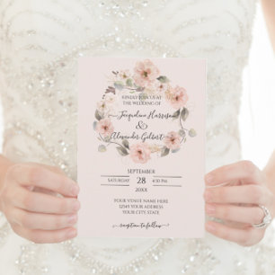 Blush Floral Rose Gold Watercolor Greenery Rustic