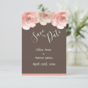 Blush Floral Rose Simple Save the Date