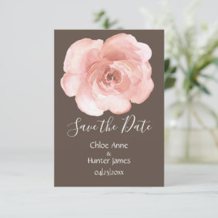 Blush Floral Rose Simple Save the Date