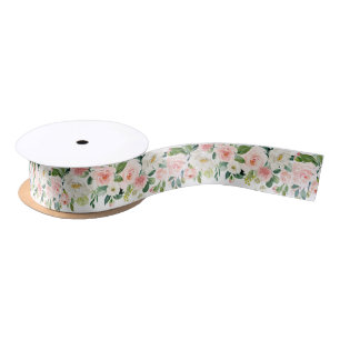 Blush Floral Satin Ribbon