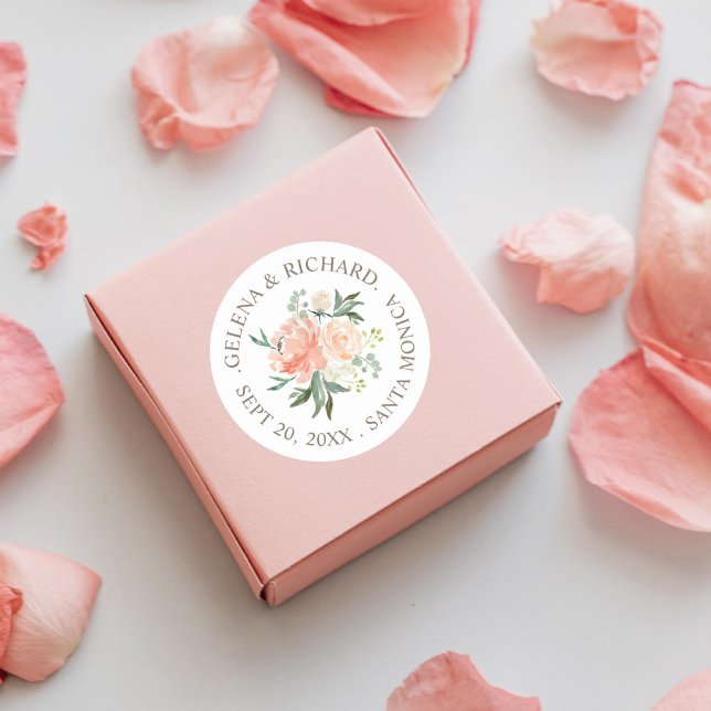 Blush Floral Spring Wedding Envelope Seal (Creator Uploaded)