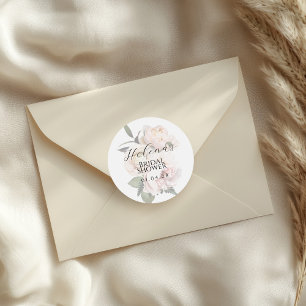 Blush Floral Stickers Elegant Bridal Shower